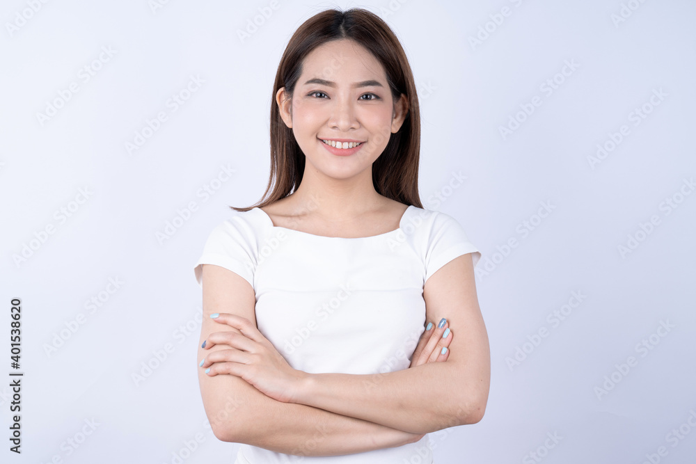 Happy Asian woman, Isolated on white background. Happy Asian woman, Isolated on white background.