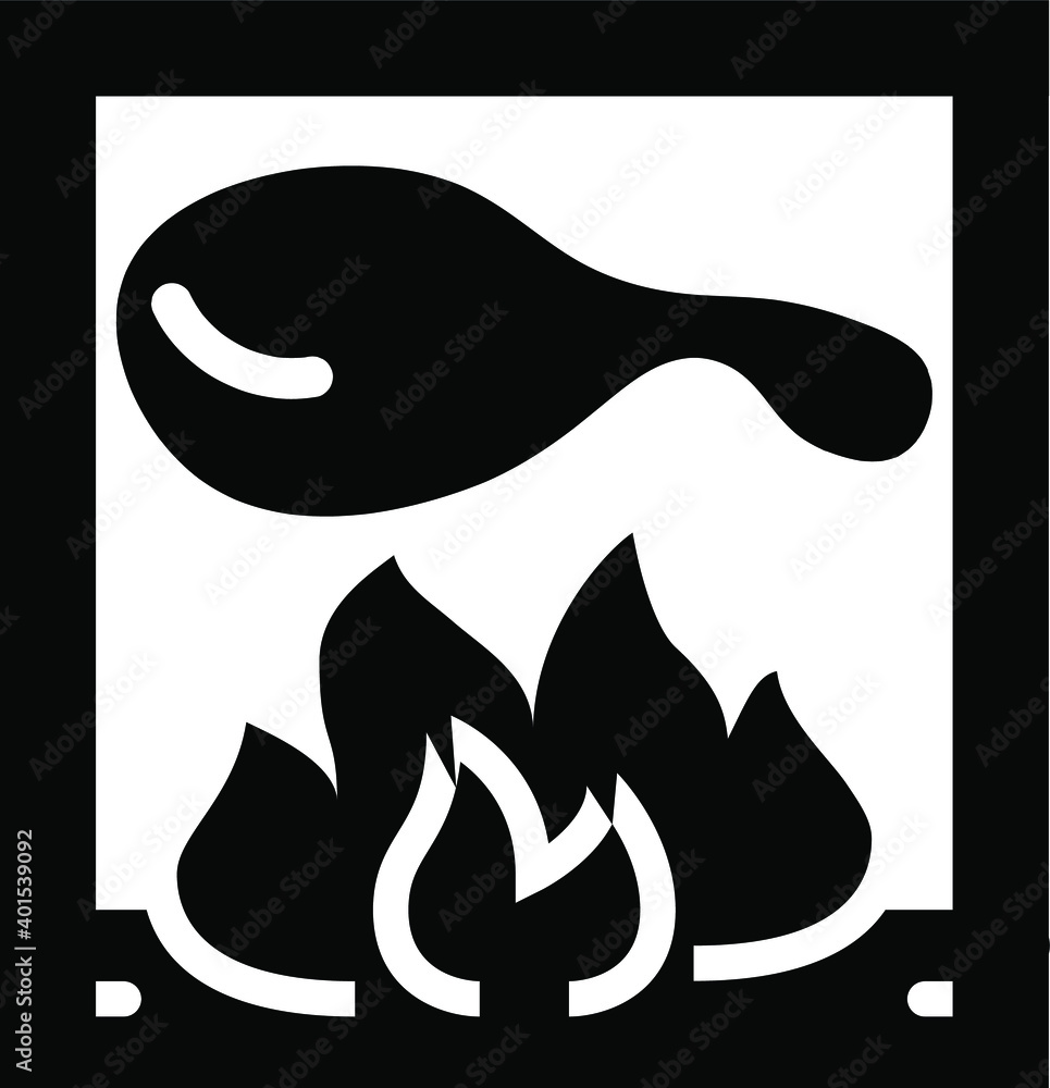 illustration of cooking meat