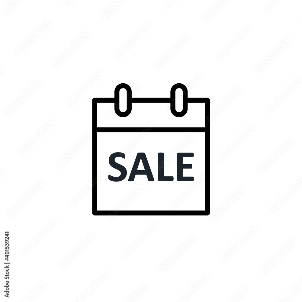 Sales calendar icon. E-commerce theme icon design. outline style icon. Vector Sales calendar icon. E-commerce theme icon design. outline style icon. Vector
