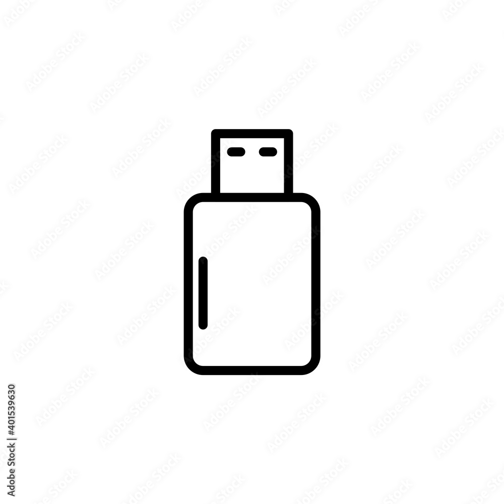 Flash disk icon. Electronic device theme icon design, outline icon style. Vector Flash disk icon. Electronic device theme icon design, outline icon style. Vector