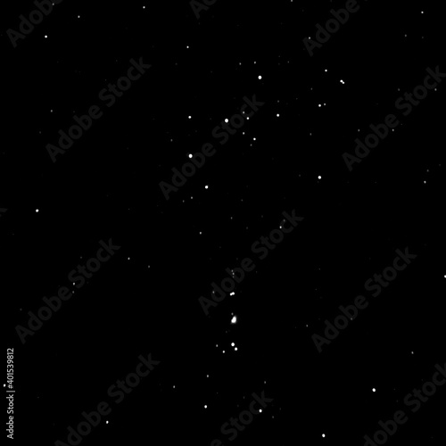 Night star sky with Orion nebula, Alnitak, Alnilam and Mintaka stars 
