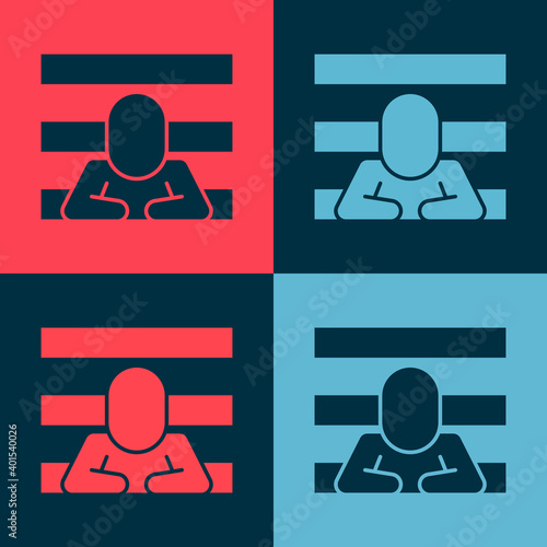 Pop art Prisoner icon isolated on color background. Vector.