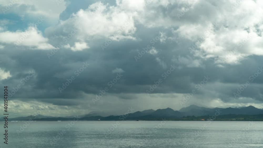 Timelapse of clouds passing over Suva bay with Viti Levu highlands in background Timelapse of clouds passing over Suva bay with Viti Levu highlands in background