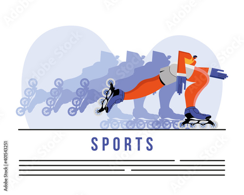 athlete practicing skate sport character