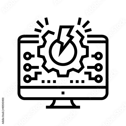 overload system line icon vector. overload system sign. isolated contour symbol black illustration