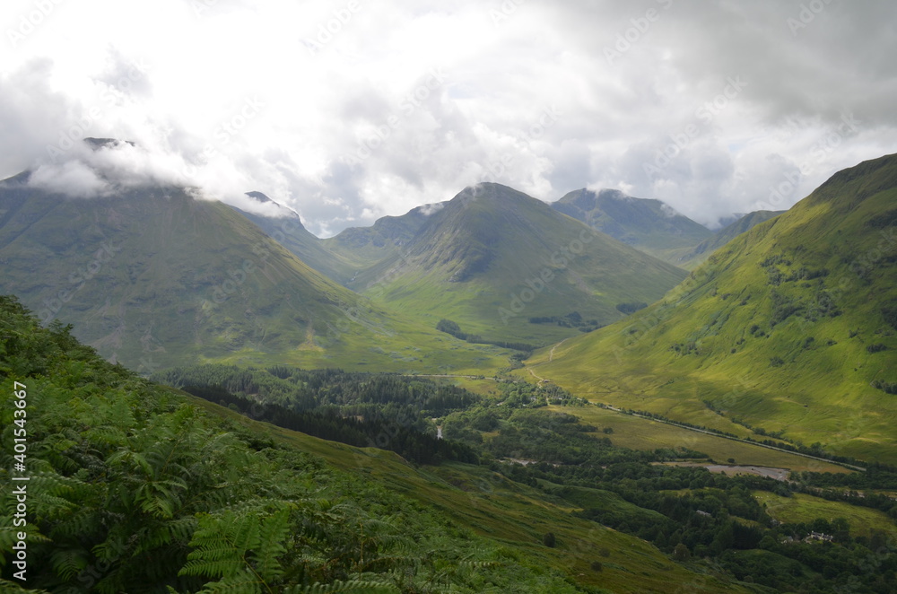 Looking down Glencoe on the way up to the Pap of Glencoe, Scotland