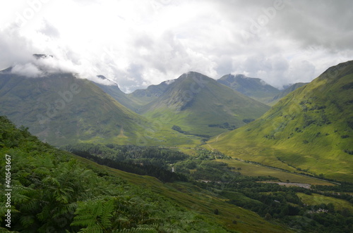 Looking down Glencoe on the way up to the Pap of Glencoe, Scotland