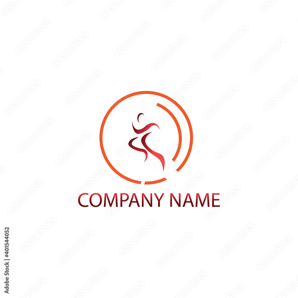 running logo illustration circle template design vector running logo illustration circle template design vector
