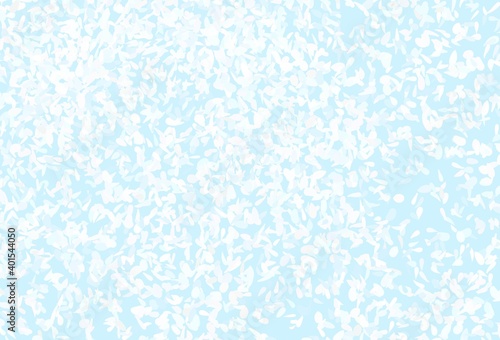 Light BLUE vector doodle template with leaves.