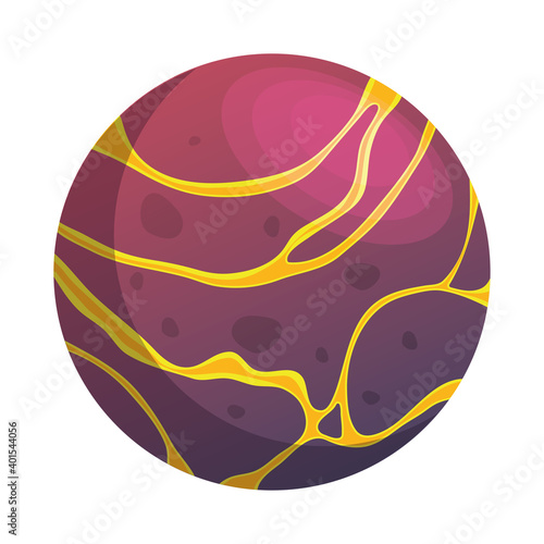 space planet purple color with rivens isolated style icon