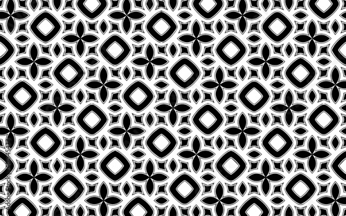 Ethnic black white decorative texture. Geometric background of folk oriental pattern for coloring book, textile.