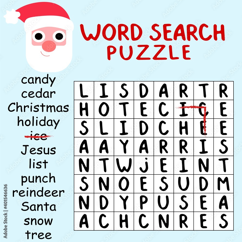 Funny word search puzzle stock vector illustration. Find all hidden ...
