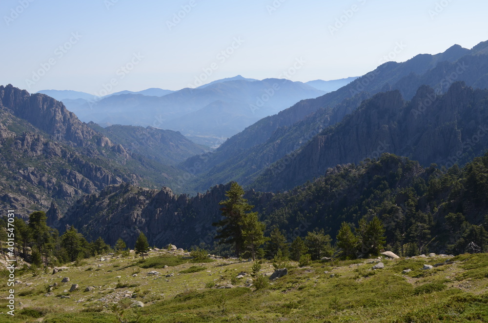 On the way to Monte Rotondo, the second highest mountain in Corsica, France