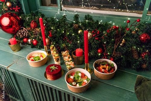 christmas decorations on a table