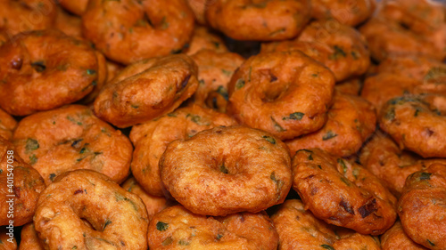 Close up shot of South Indian snack many spicy vada's   © SNEHIT PHOTO