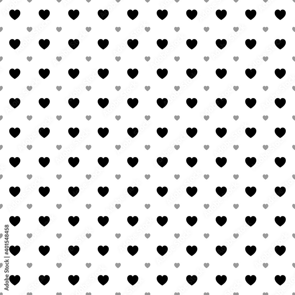 Square seamless background pattern from black hearts are different sizes and opacity. The pattern is evenly filled. Vector illustration on white background Square seamless background pattern from black hearts are different sizes and opacity. The pattern is evenly filled. Vector illustration on white background