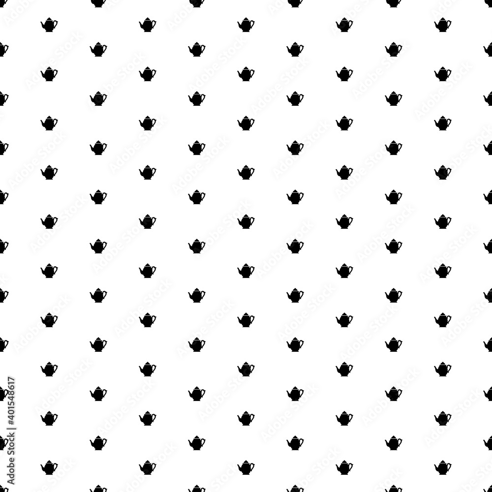 Square seamless background pattern from geometric shapes. The pattern is evenly filled with black teapots. Vector illustration on white background Square seamless background pattern from geometric shapes. The pattern is evenly filled with black teapots. Vector illustration on white background