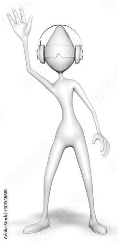 Man White Dance 3D Rendering