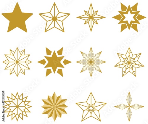 Weihnachts Stern abstrakt vektor Set oder Kollektion. Weisser Hintergrund.