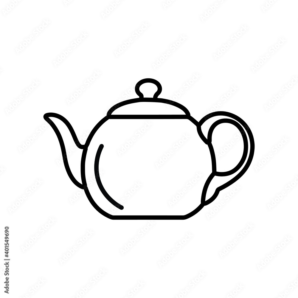 teapot tea time kitchen utensils line icon teapot tea time kitchen utensils line icon