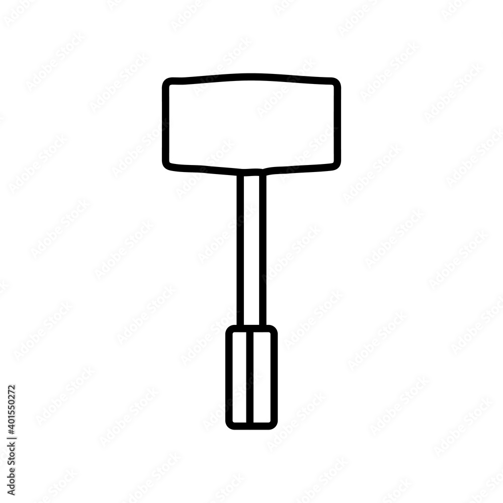 Mallet hammer construction tool line icon Mallet hammer construction tool line icon