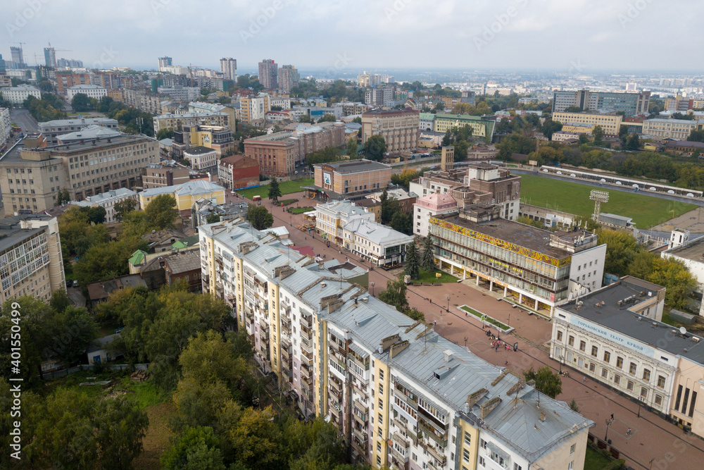 Top view of Bolshaya Pokrovskaya street in Nizhny Novgorod