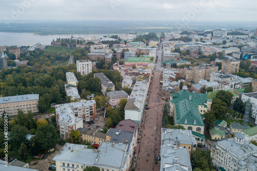 Top view of Bolshaya Pokrovskaya street in Nizhny Novgorod