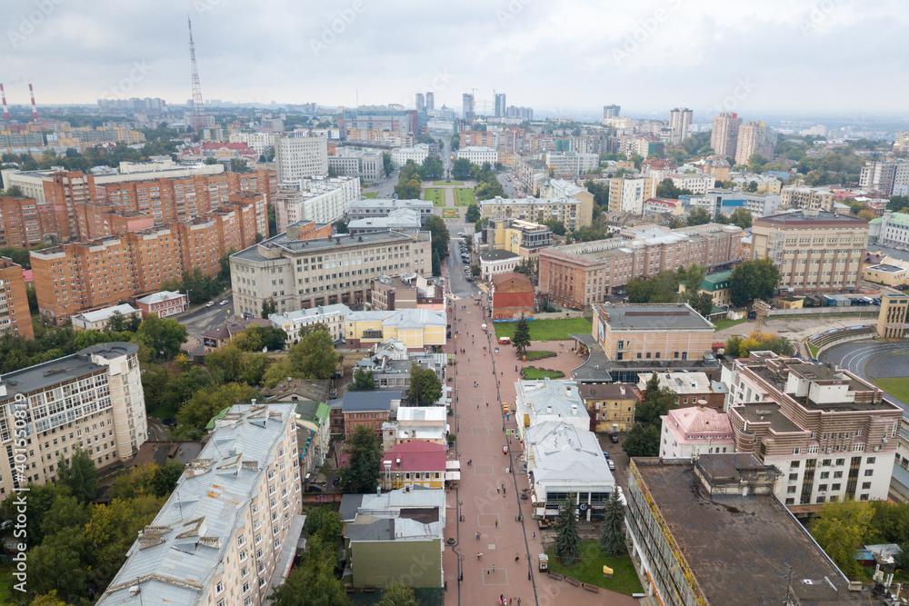 Top view of Bolshaya Pokrovskaya street in Nizhny Novgorod	