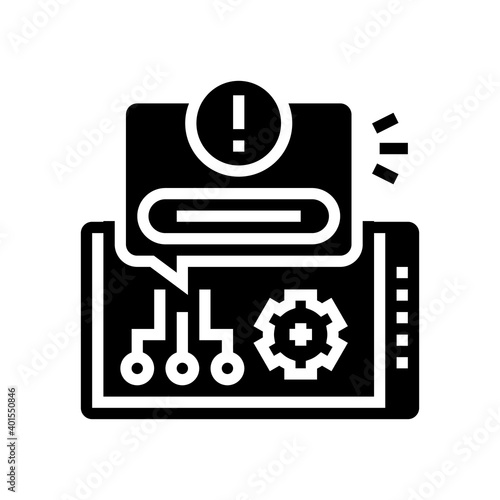 alert system glyph icon vector. alert system sign. isolated contour symbol black illustration