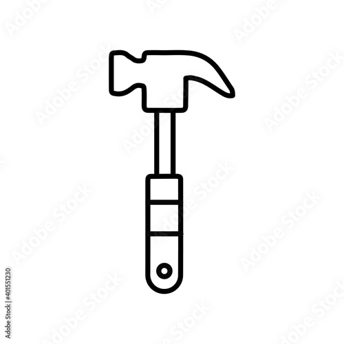 hammer and nail tools line icon