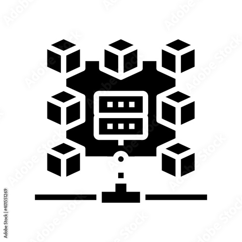 data system glyph icon vector. data system sign. isolated contour symbol black illustration