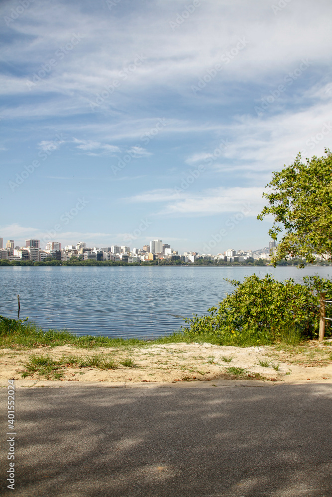 view Rodrigo de Freitas lagoon in rio de janeiro.