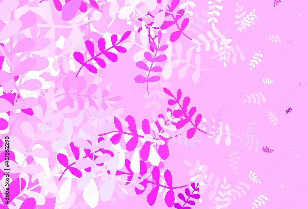 Light Purple, Pink vector abstract backdrop with leaves.