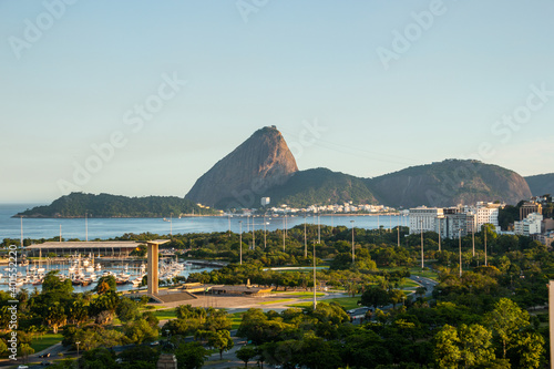 view of Flemish landfill , sugarloaf and guanabara bay in Rio de Janeiro. photo