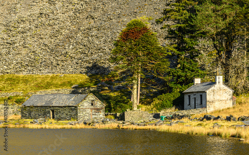 Cottage and barn at Cwmorthin slate mine 7865 photo