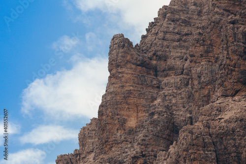 Close up of the imposing southern face of Mount Duranno, Dolomites, Italy