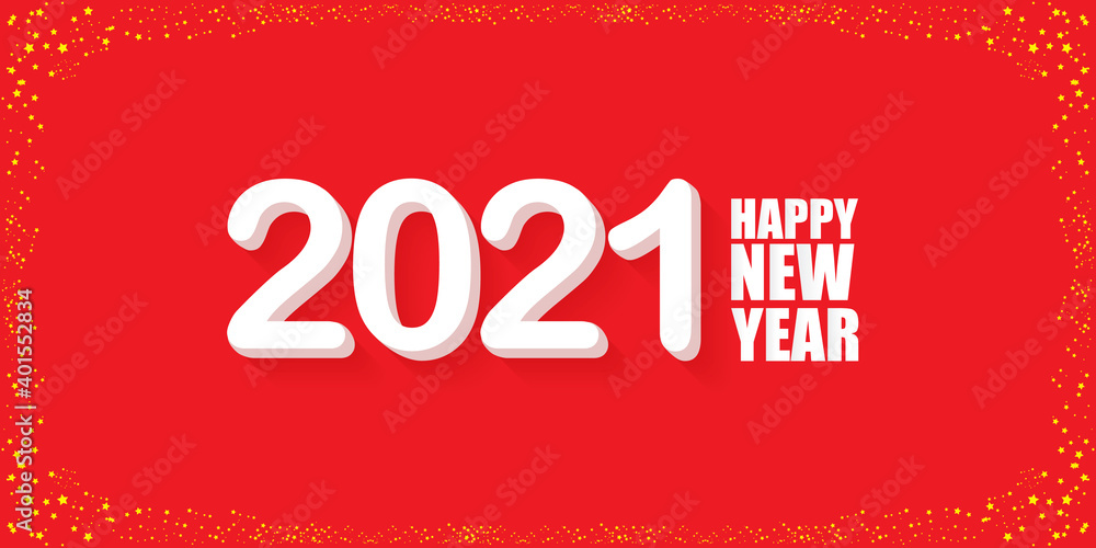2021 Happy new year creative design horizontal banner background or greeting card with text. vector 2021 new year numbers with shadow isolated on red abstract background 2021 Happy new year creative design horizontal banner background or greeting card with text. vector 2021 new year numbers with shadow isolated on red abstract background