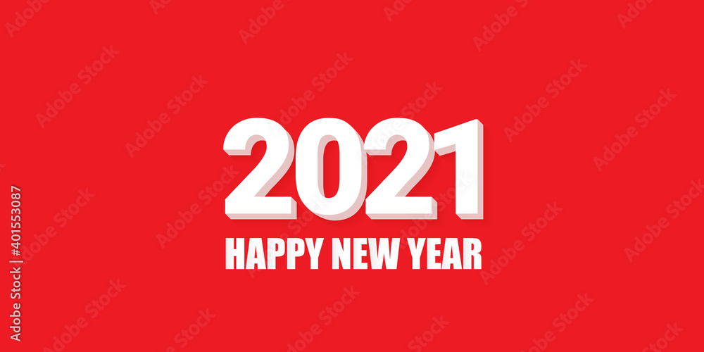 2021 Happy new year creative design horizontal banner background or greeting card with text. vector 2021 new year numbers with shadow isolated on red abstract background 2021 Happy new year creative design horizontal banner background or greeting card with text. vector 2021 new year numbers with shadow isolated on red abstract background