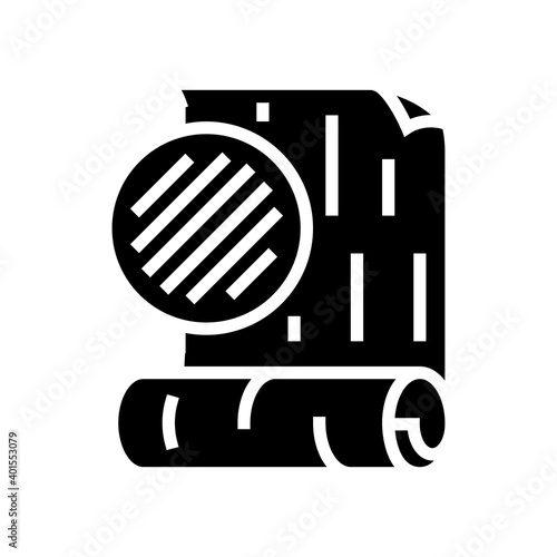 textile wallpaper glyph icon vector. textile wallpaper sign. isolated contour symbol black illustration