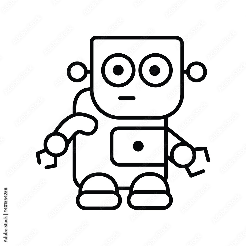 robot character Frankenstein line icon