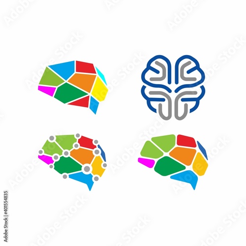 Abstract brain logo design vector illustration