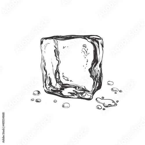 hand draw ice cuben vector illustration hand draw ice cuben vector illustration
