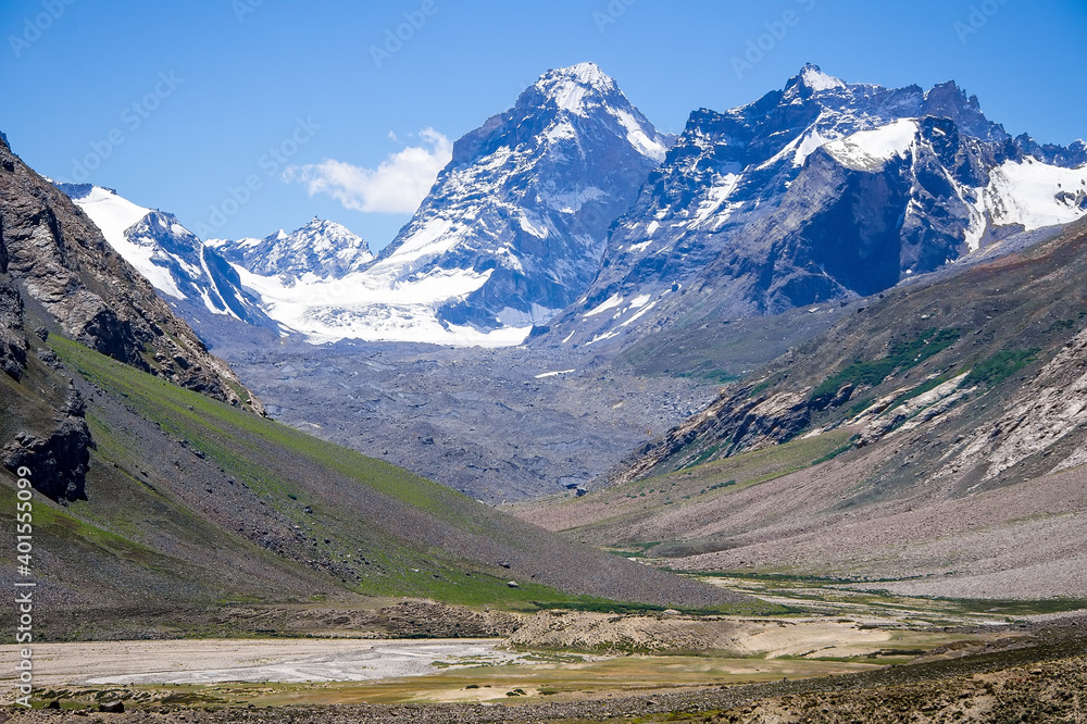 Snowy peaks of Zanskar, Mountains, Little Tibet, Tibetan villages, Ladakh, India