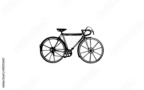 bicycle isolated on white background, road bike, trekking bike, gravel bike