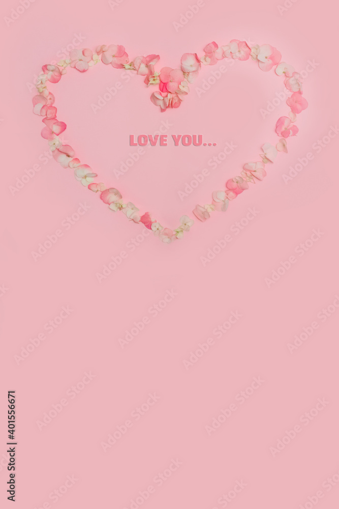 Valentine's day banner postcard or poster for sale in the store. vertically.