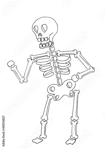 Caricatura de esqueleto humano
