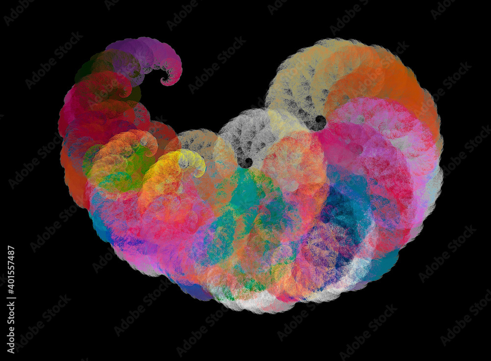 Watercolor drawing stylized as clouds with curls Watercolor drawing stylized as clouds with curls