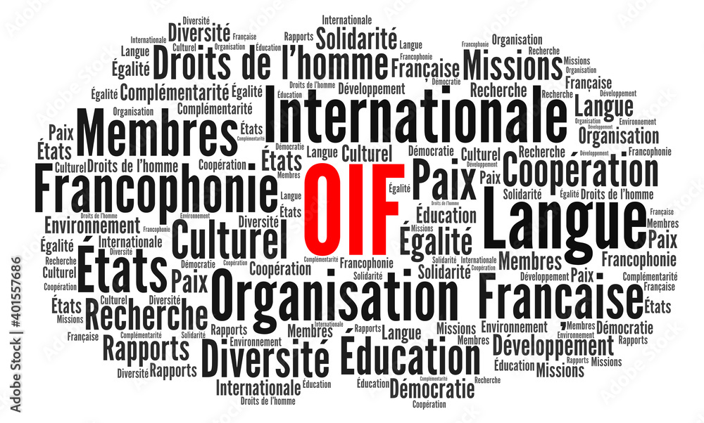 OIF, Organisation internationale de la francophonie nuage de mots