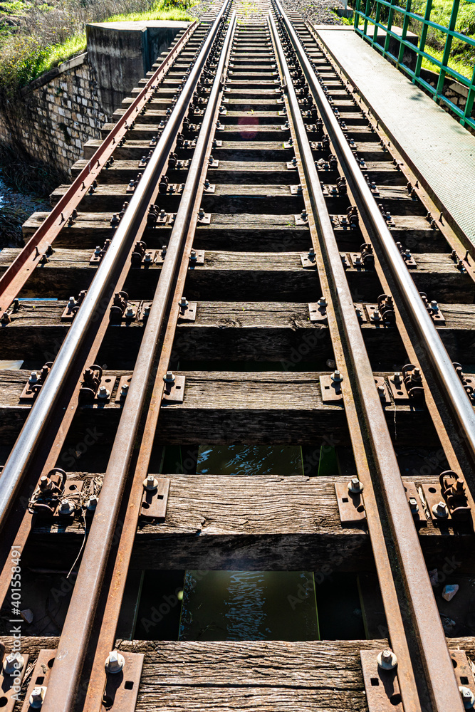 Fototapeta premium railroad tracks in the countryside