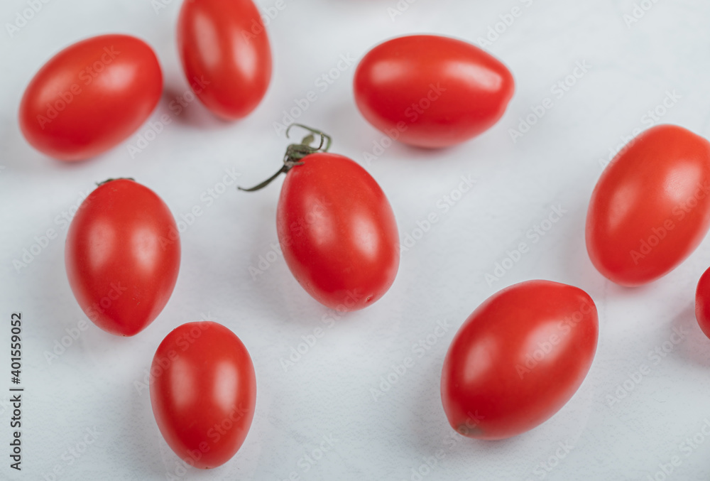 Close up photo of organic fresh cherry tomatoes Close up photo of organic fresh cherry tomatoes